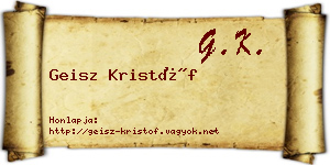 Geisz Kristóf névjegykártya